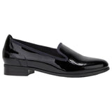Hush Puppies Womens The Albert Flats Black Patent Work Office Shoes