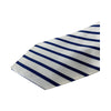 Mens White & Navy Thin Striped Patterned 8cm Neck Tie