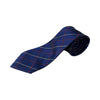 Mens Navy With Red & Light Yellow Stripes Patterned 8cm Neck Tie