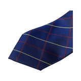 Mens Navy With Red & Light Yellow Stripes Patterned 8cm Neck Tie