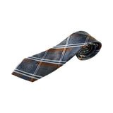 Mens Silver, Black & Orange Patterned 8cm Neck Tie