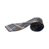 Mens Silver, Black & Orange Patterned 8cm Neck Tie