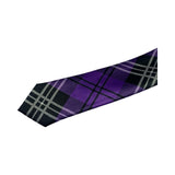 Mens Purple Plaid Striped 5cm Skinny Neck Tie