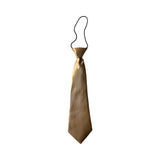 Kids Boys Gold Elastic Plain Neck Tie