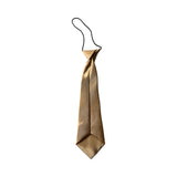 Kids Boys Gold Elastic Plain Neck Tie