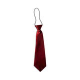 Kids Boys Maroon Elastic Plain Neck Tie