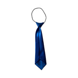 Kids Boys Blue Elastic Plain Neck Tie