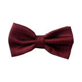 Mens Maroon Checkered Matching Bow Tie, Pocket Square & Cuff Links Set