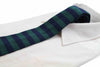 Knitted Thick Bottle Green & Navy Striped Patterned Neck Tie