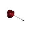 Womens Dark Red Rose Flower Suit Blazer Jacket Lapel Pin
