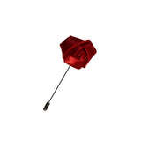Womens Red Rose Flower Suit Blazer Jacket Lapel Pin