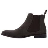 Mens Batsanis Jason Grey Suede Slip On Work Formal Boots