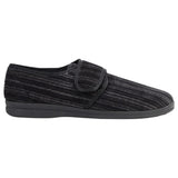 Mens Grosby Thurston Black Slippers Moccasins Warm Night Shoes