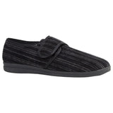 Mens Grosby Thurston Black Slippers Moccasins Warm Night Shoes