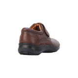 Mens Hush Puppies Bloke Brown Leather Extra Wide Slip On Work Dress Shoes