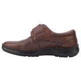 Mens Hush Puppies Bloke Brown Leather Extra Wide Slip On Work Dress Shoes