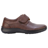 Mens Hush Puppies Bloke Brown Leather Extra Wide Slip On Work Dress Shoes