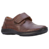 Mens Hush Puppies Bloke Brown Leather Extra Wide Slip On Work Dress Shoes