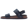 Mens Hush Puppies Cobber Black Sandals Slip On Leather Flip Flop