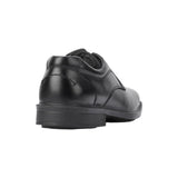 Mens Hush Puppies Heathcote Extra Wide Leather Work Black Lace Up Shoes
