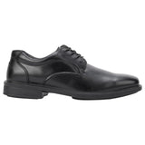 Mens Hush Puppies Heathcote Extra Wide Leather Work Black Lace Up Shoes
