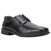 Mens Hush Puppies Heathcote Extra Wide Leather Work Black Lace Up Shoes