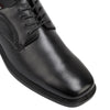Mens Hush Puppies Heathcote Extra Wide Leather Work Black Lace Up Shoes