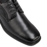 Mens Hush Puppies Heathcote Extra Wide Leather Work Black Lace Up Shoes