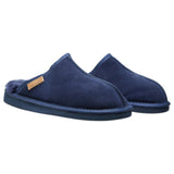 Mens Hush Puppies Loch Slippers Warm Winter Slip On Navy Suede Shoes
