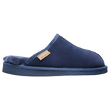 Mens Hush Puppies Loch Slippers Warm Winter Slip On Navy Suede Shoes