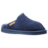 Mens Hush Puppies Loch Slippers Warm Winter Slip On Navy Suede Shoes