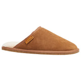 Mens Hush Puppies Sled Slippers Slip On Shoes Chestnut Leather Wool