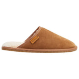 Mens Hush Puppies Sled Slippers Slip On Shoes Chestnut Leather Wool