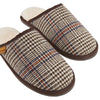 Mens Hush Puppies Sled Slippers Slip On Shoes Natural Plaid Leather Wool