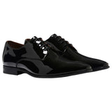 Mens Julius Marlow Jet Work Leather Black Patent Formal Lace Up Shoes