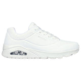 Mens Skechers Uno - Stand On Air Wide Fit White Sneaker Shoes