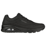 Mens Skechers Uno - Stand On Air Wide Fit Black/Black Sneaker Shoes