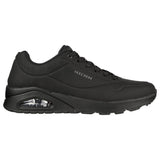 Mens Skechers Uno - Stand On Air Wide Fit Black/Black Sneaker Shoes