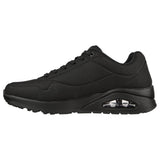 Mens Skechers Uno - Stand On Air Wide Fit Black/Black Sneaker Shoes