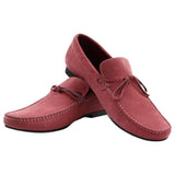 Mens Zasel Bay Pink Salmon Leather Casual Boat Deck Loafers Sneakers Shoes