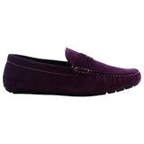 Mens Zasel Breeze Suede Leather Casual Dark Purple Slip On Boat Deck Shoes