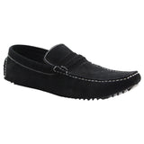 Mens Zasel Cruze Black Suede Leather Casual Boat Deck Loafers Shoes