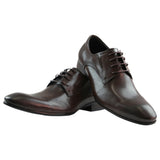 Mens Zasel Peter Dark Brown Leather Lace Up Work Formal Dress Wedding Shoes