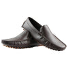 Mens Zasel Summer Leather Shoes Dark Brown Casual Slip On Boat Deck Loafers