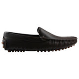 Mens Zasel Summer Leather Shoes Dark Brown Casual Slip On Boat Deck Loafers