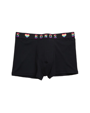 24 X Bonds Mens Guyfront Trunks Underwear Black/Grey/Grey Stripe