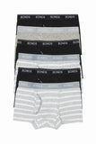 18 X Bonds Mens Guyfront Trunks Underwear Black/Grey/Grey Stripe