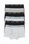 12 X Bonds Mens Guyfront Trunks Underwear Black/Grey/Grey Stripe
