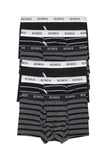 6 x Bonds Mens Guyfront Trunks Underwear Black / Grey Stripe