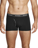 6 x Bonds Mens Guyfront Trunks Underwear Black/Grey/Grey Stripe